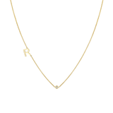 Kids Single Letter Diamond Bezel Necklace
