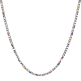 Rainbow Gemstone Tennis Necklace