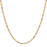 Rainbow Gemstone Tennis Necklace