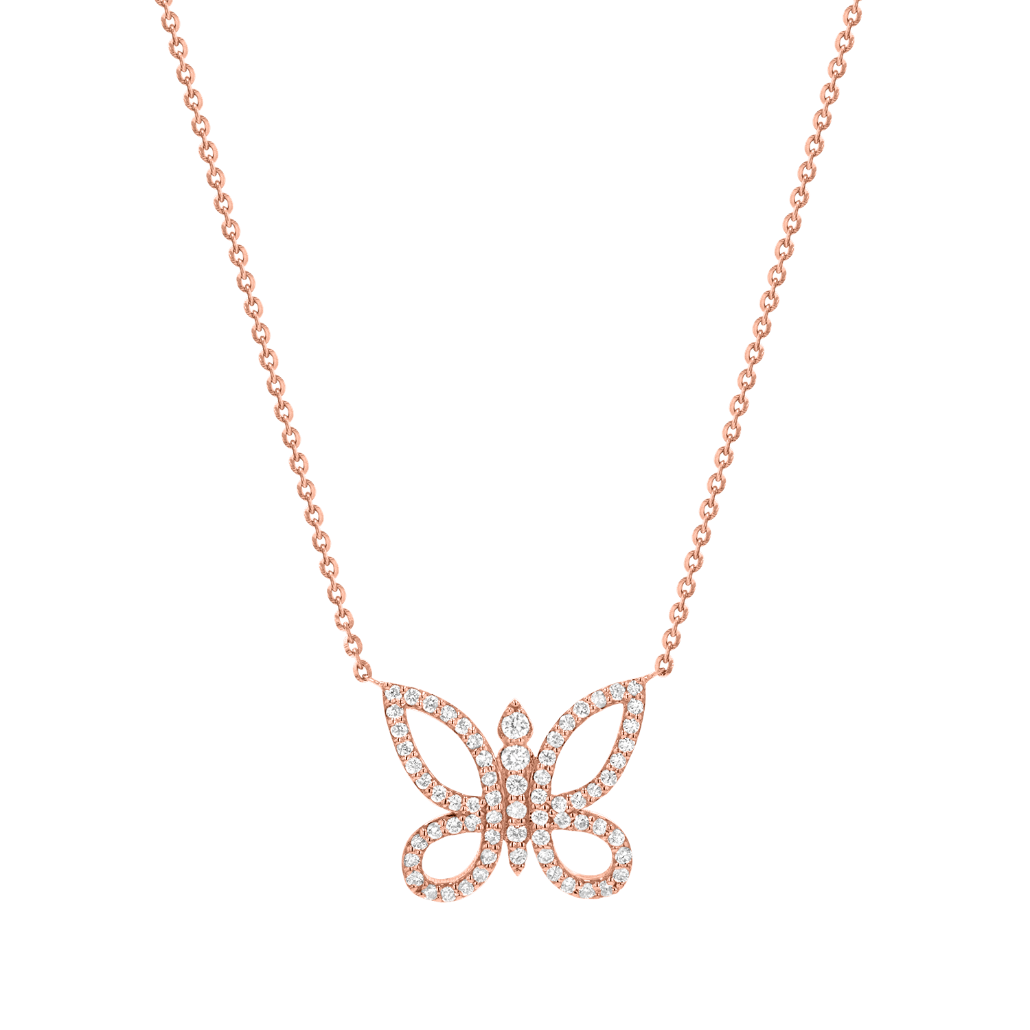 Diamond Pave Butterfly Necklace