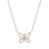 Diamond Pave Butterfly Necklace