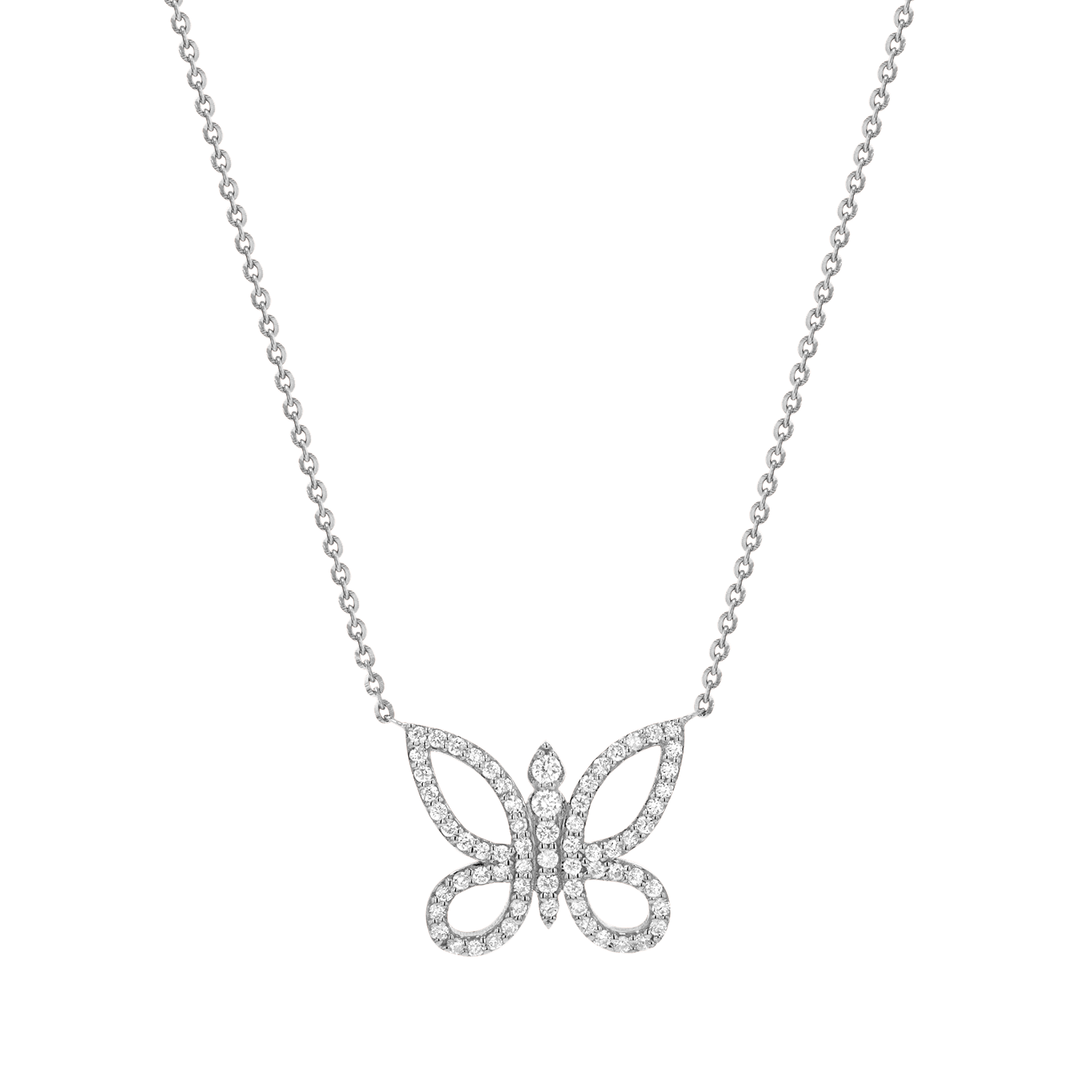 Diamond Pave Butterfly Necklace