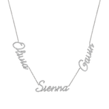 Multi Diamond Custom Script Name Necklace