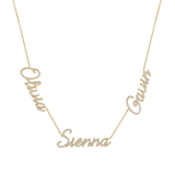 Multi Diamond Custom Script Name Necklace