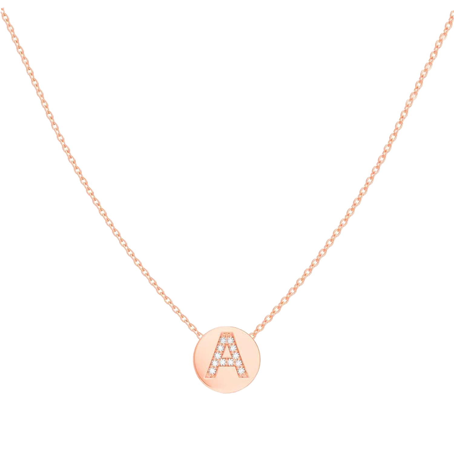 Kids Diamond Initial Coin Necklace