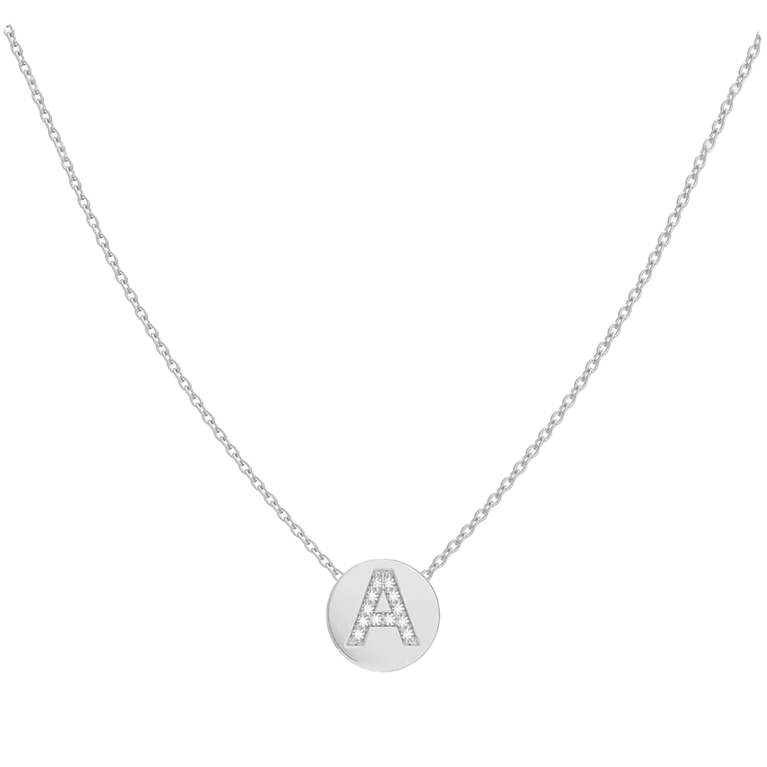 Kids Diamond Initial Coin Necklace