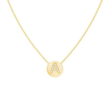 Diamond Initial Coin Necklace