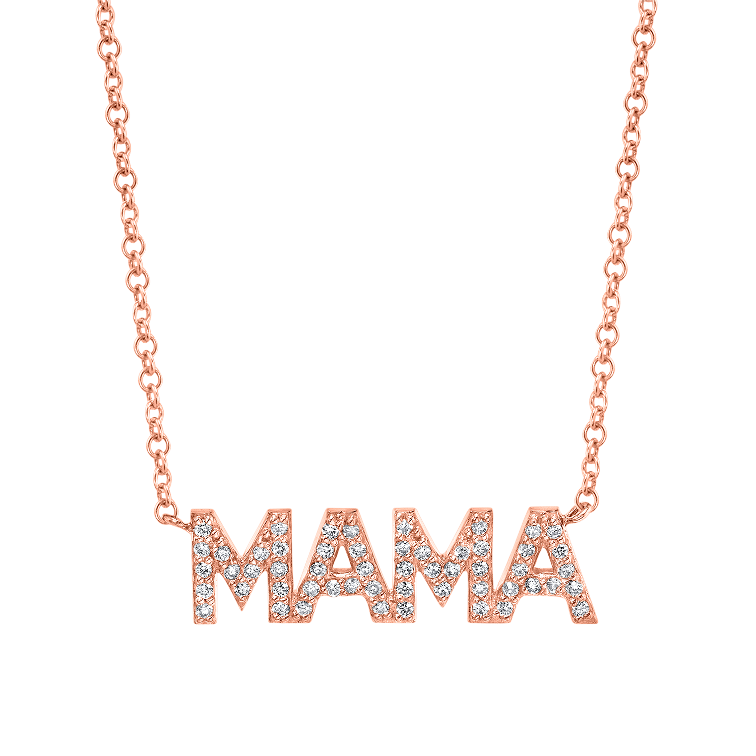 Diamond Pave Mama Necklace