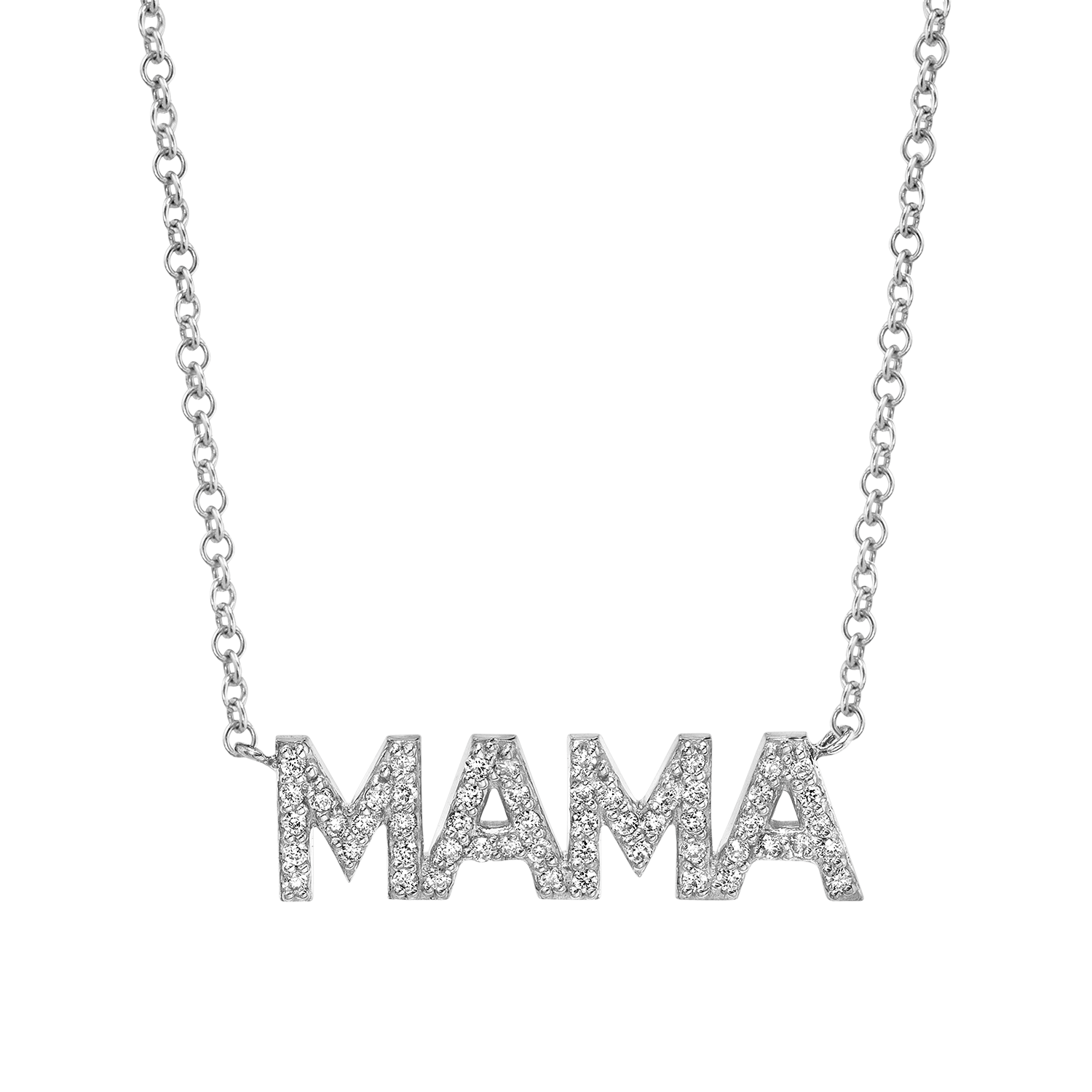 Diamond Pave Mama Necklace