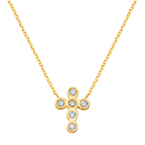 Diamond Bezel Cross Necklace