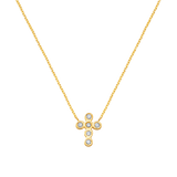 Kids Diamond Bezel Cross Necklace