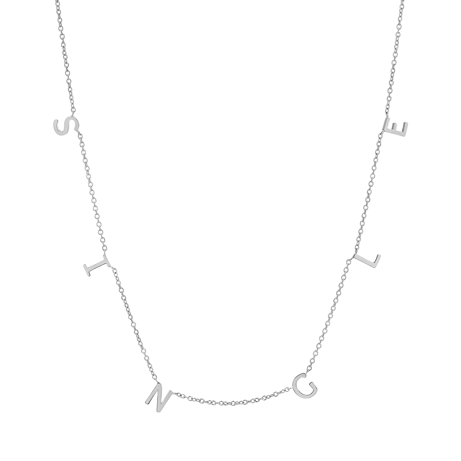 "SINGLE" Spaced Letter Necklace