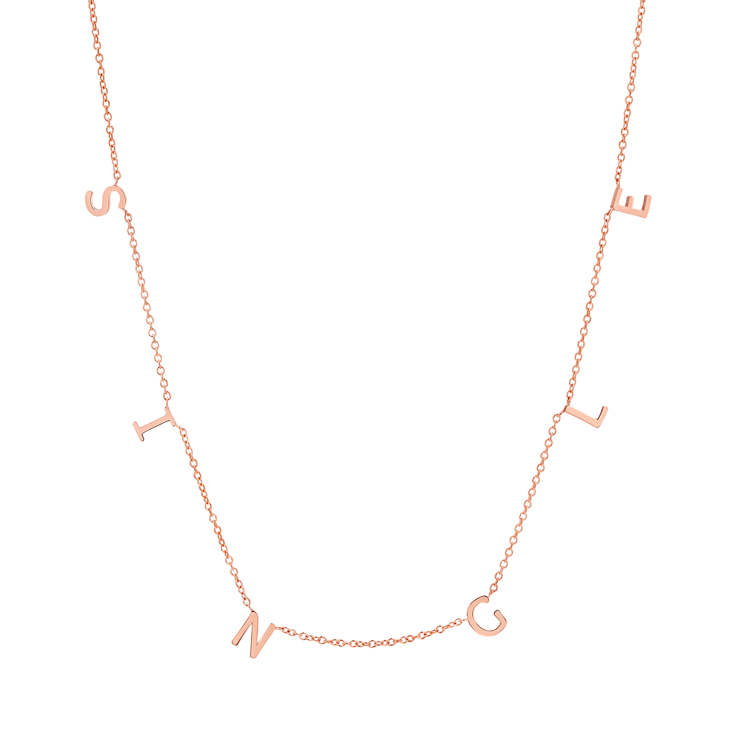 "SINGLE" Spaced Letter Necklace