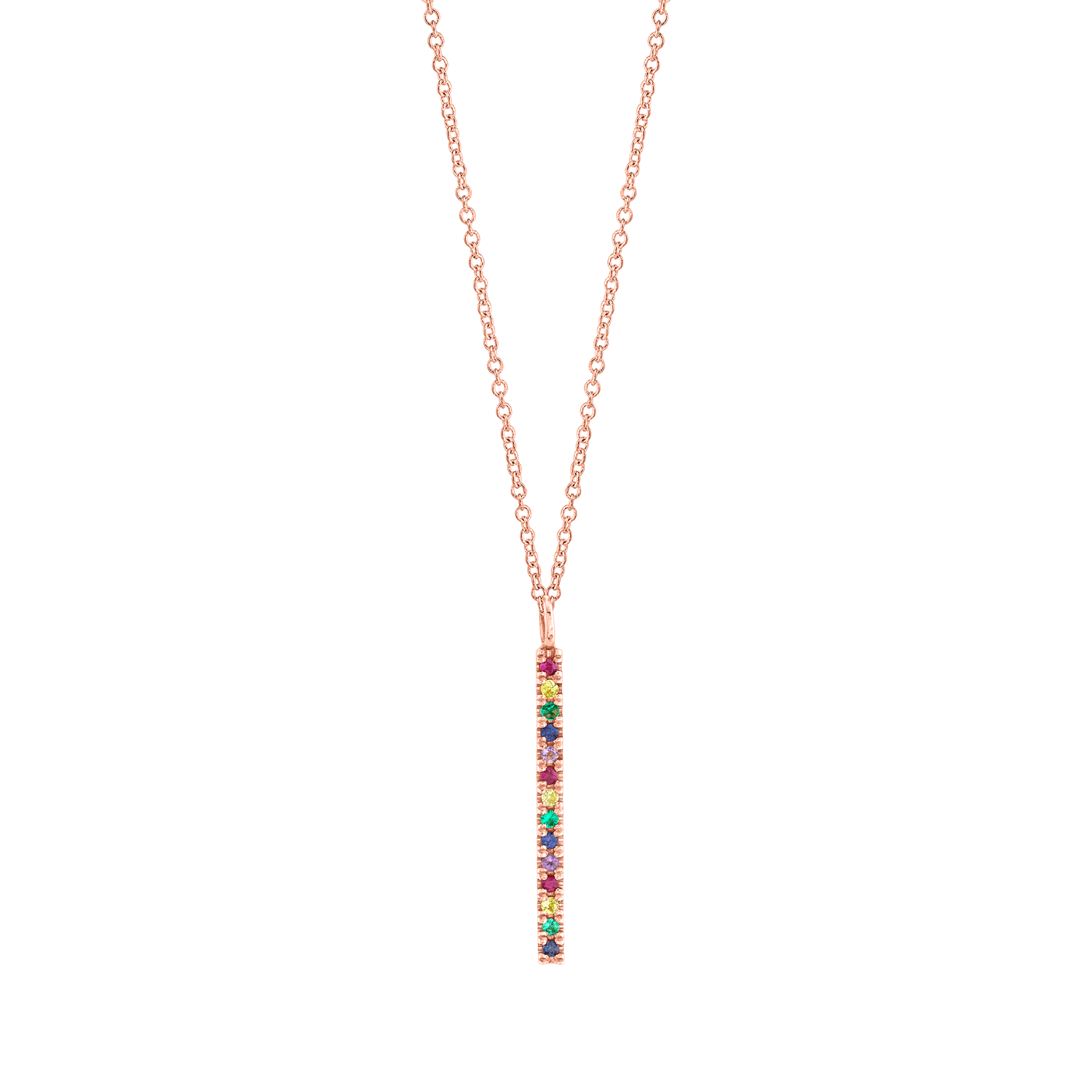Short Bar Rainbow Necklace