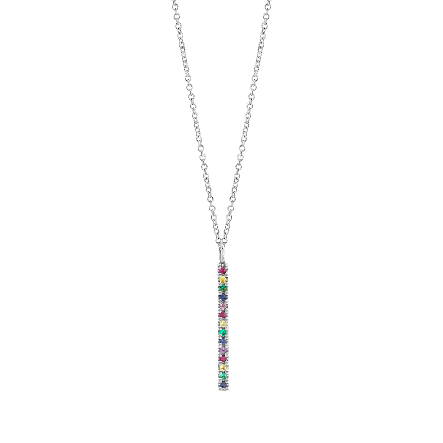 Short Bar Rainbow Necklace