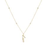 Quad Diamond Bezel Charm Chain