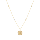 Quad Diamond Bezel Charm Chain