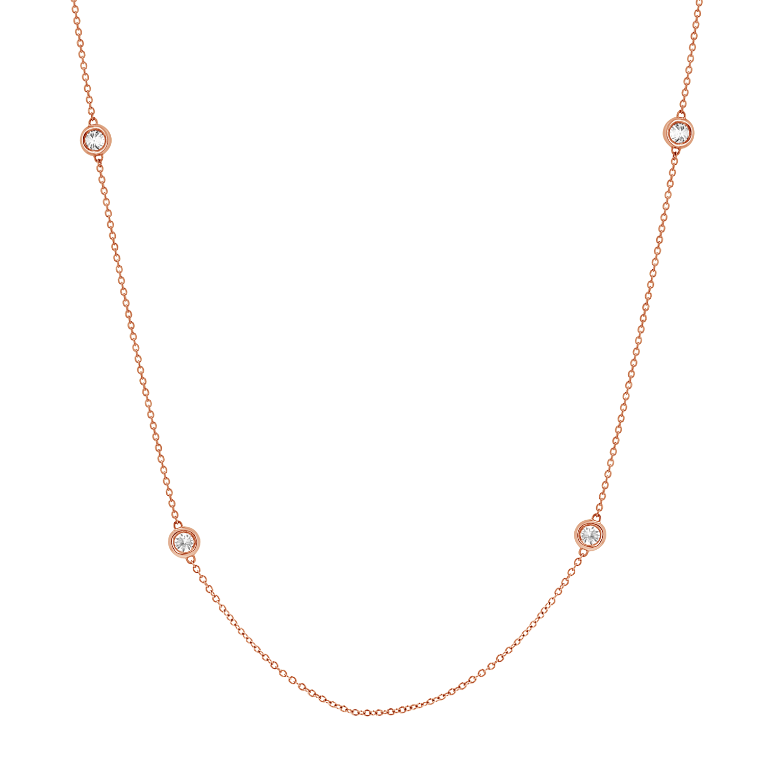 Quad Diamond Bezel Charm Chain