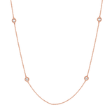 Quad Diamond Bezel Charm Chain