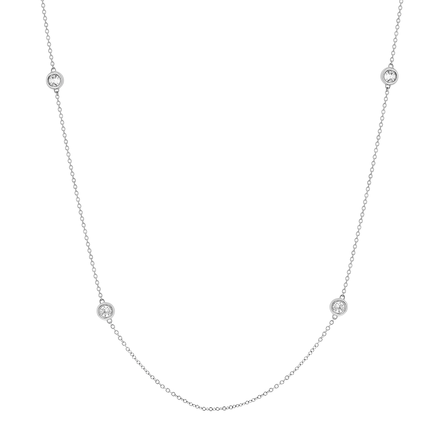 Quad Diamond Bezel Charm Chain