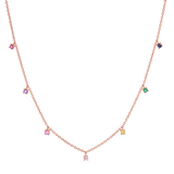 Rainbow Gemstone Drop Necklace