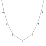 Kids Rainbow Gemstone Drop Necklace