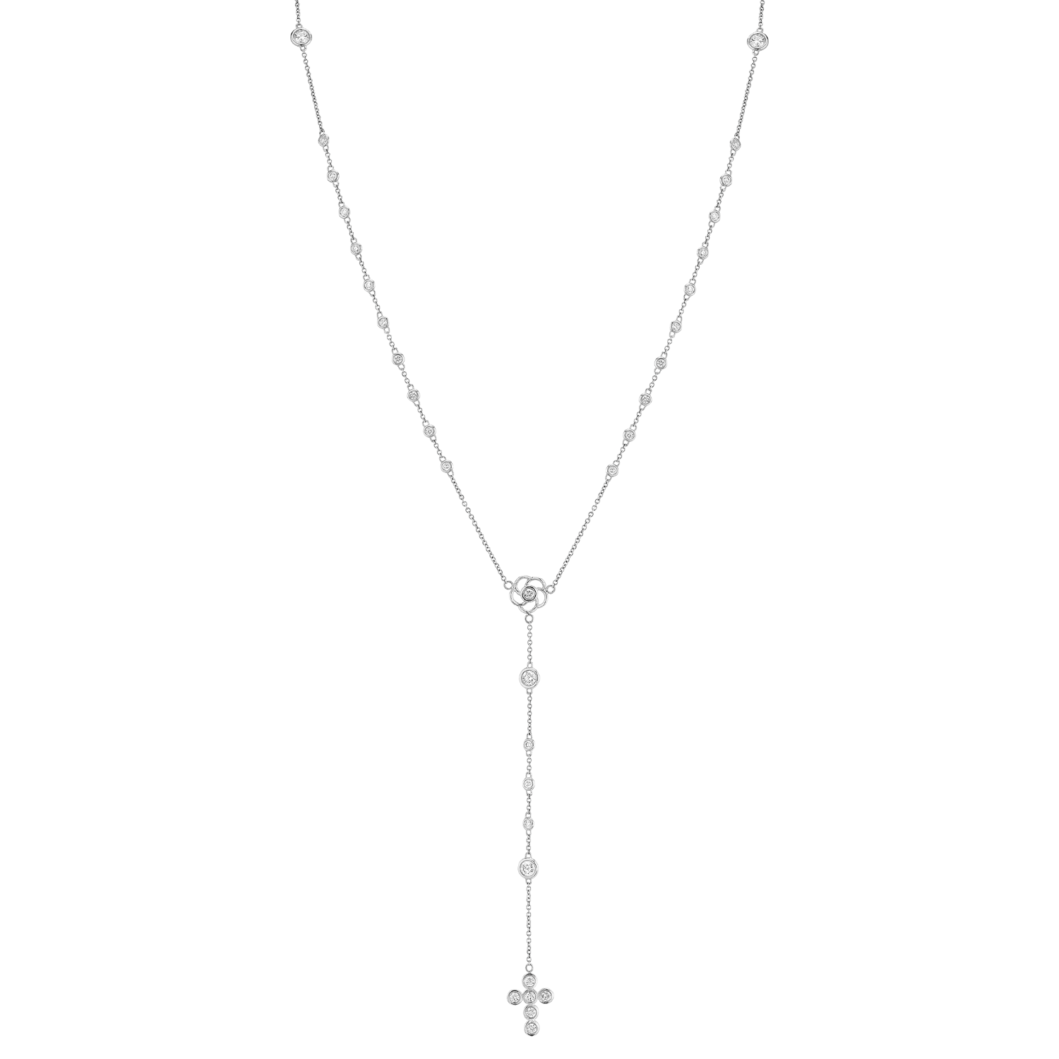 Diamond Rosary Necklace