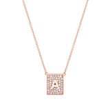 Square Diamond Initial Necklace