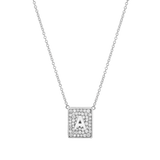 Square Diamond Initial Necklace