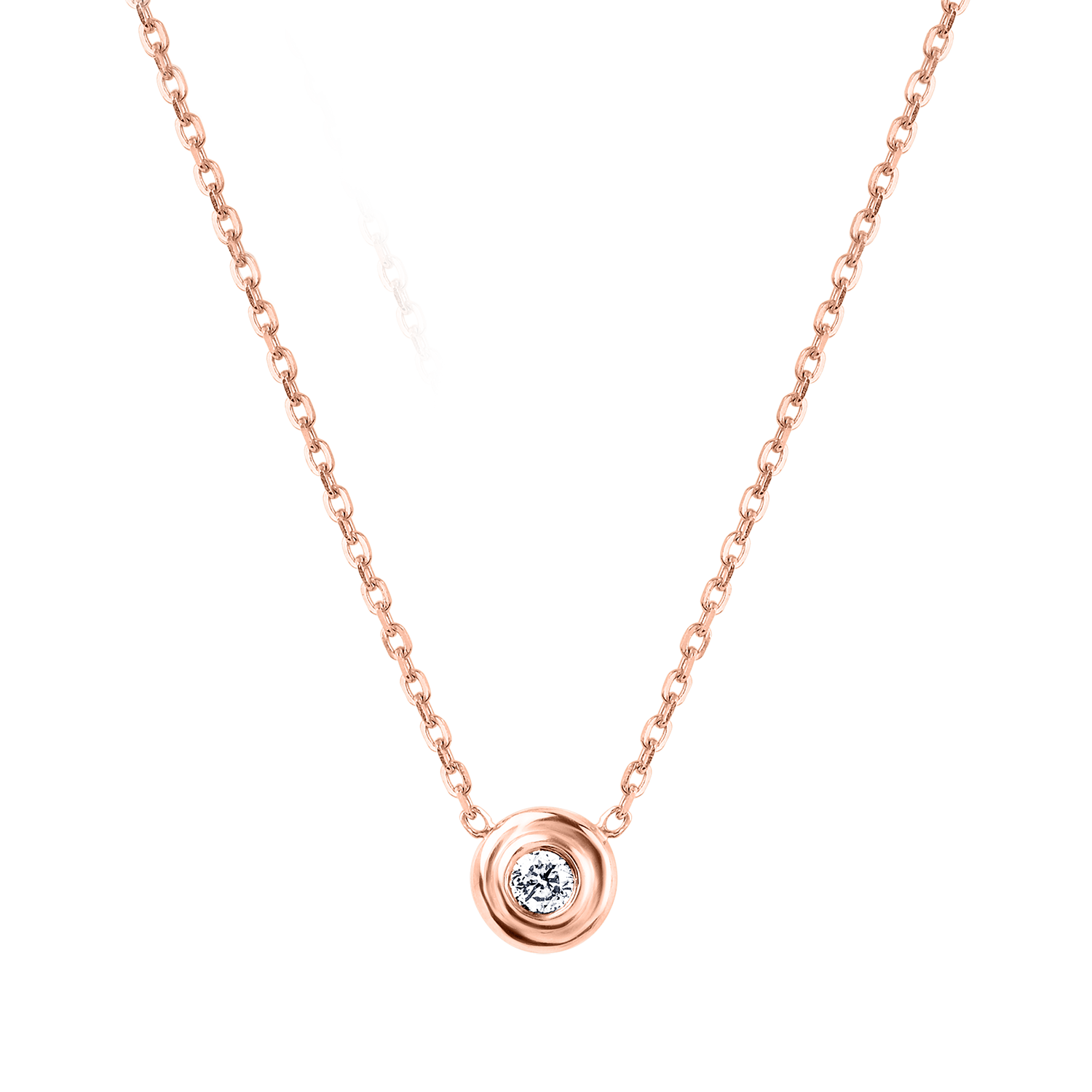Kids Step Bezel Solitaire Necklace