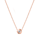 Kids Step Bezel Solitaire Necklace