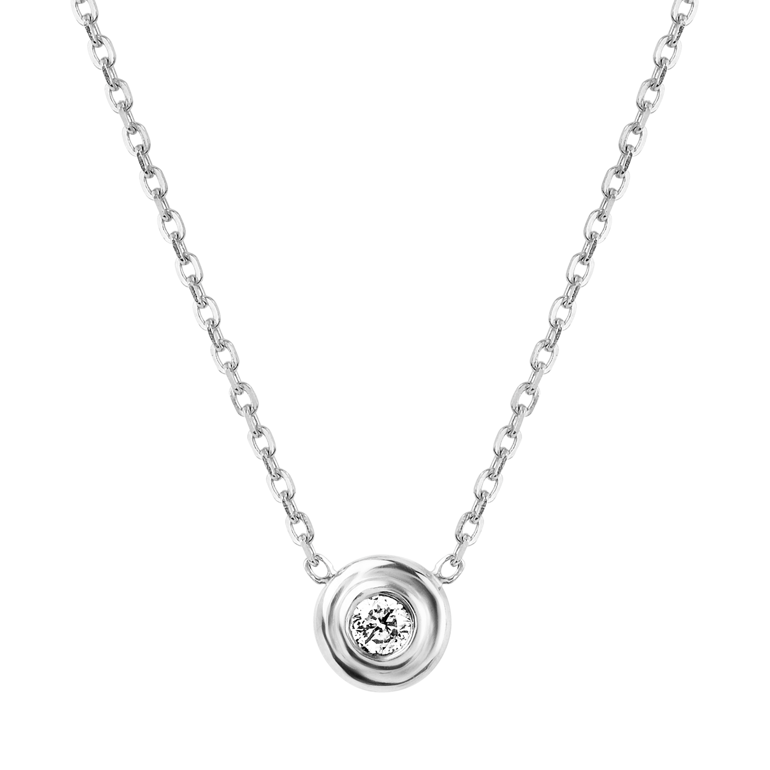 Step Bezel Solitaire Necklace
