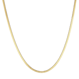 14K Gold Thin Herringbone Necklace 3mm