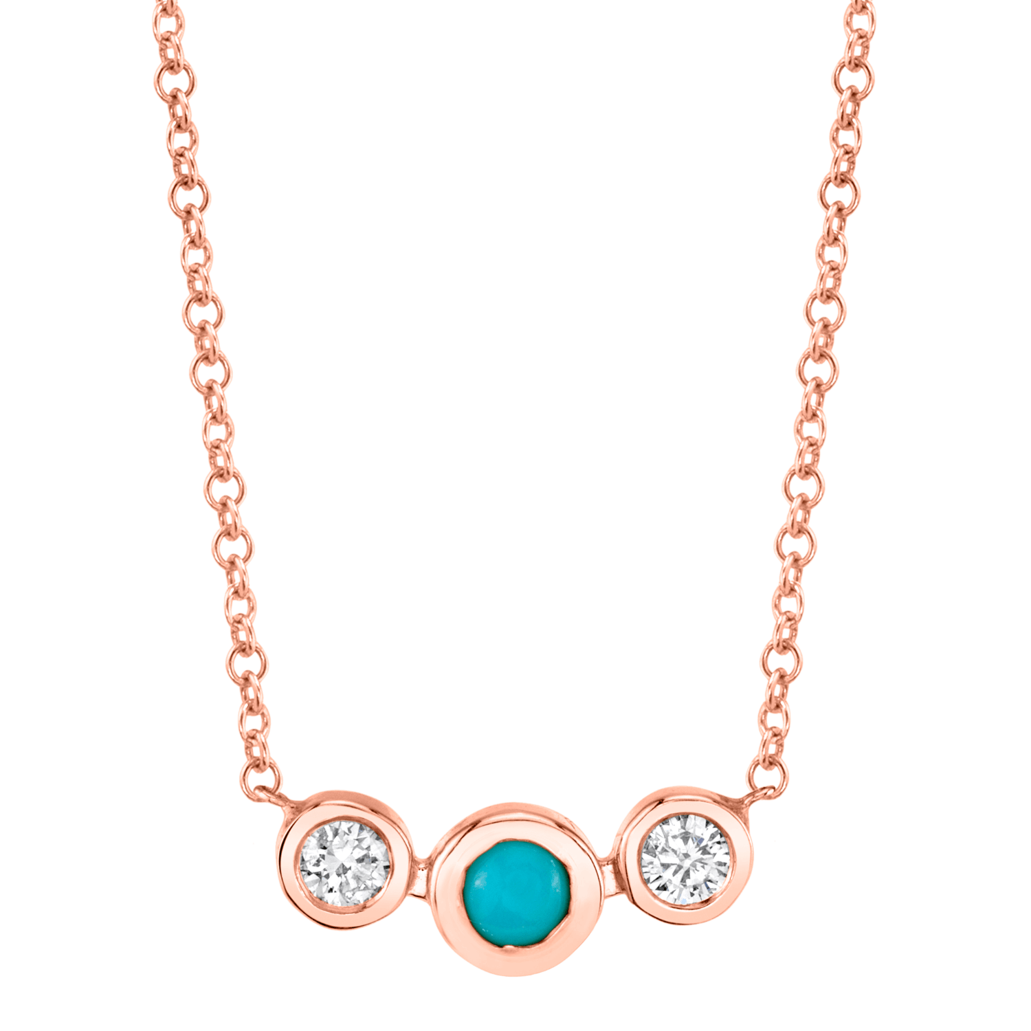 Turquoise Diamond Bezel Necklace