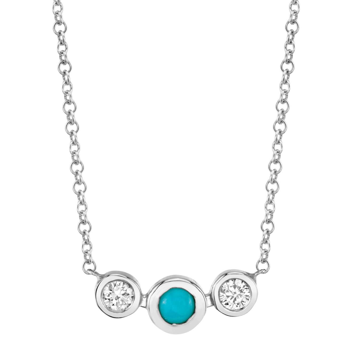 Turquoise Diamond Bezel Necklace