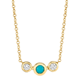 Turquoise Diamond Bezel Necklace