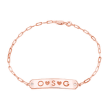 Paper Clip Chain Diamond ID Bracelet