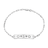 Paper Clip Chain Diamond ID Bracelet
