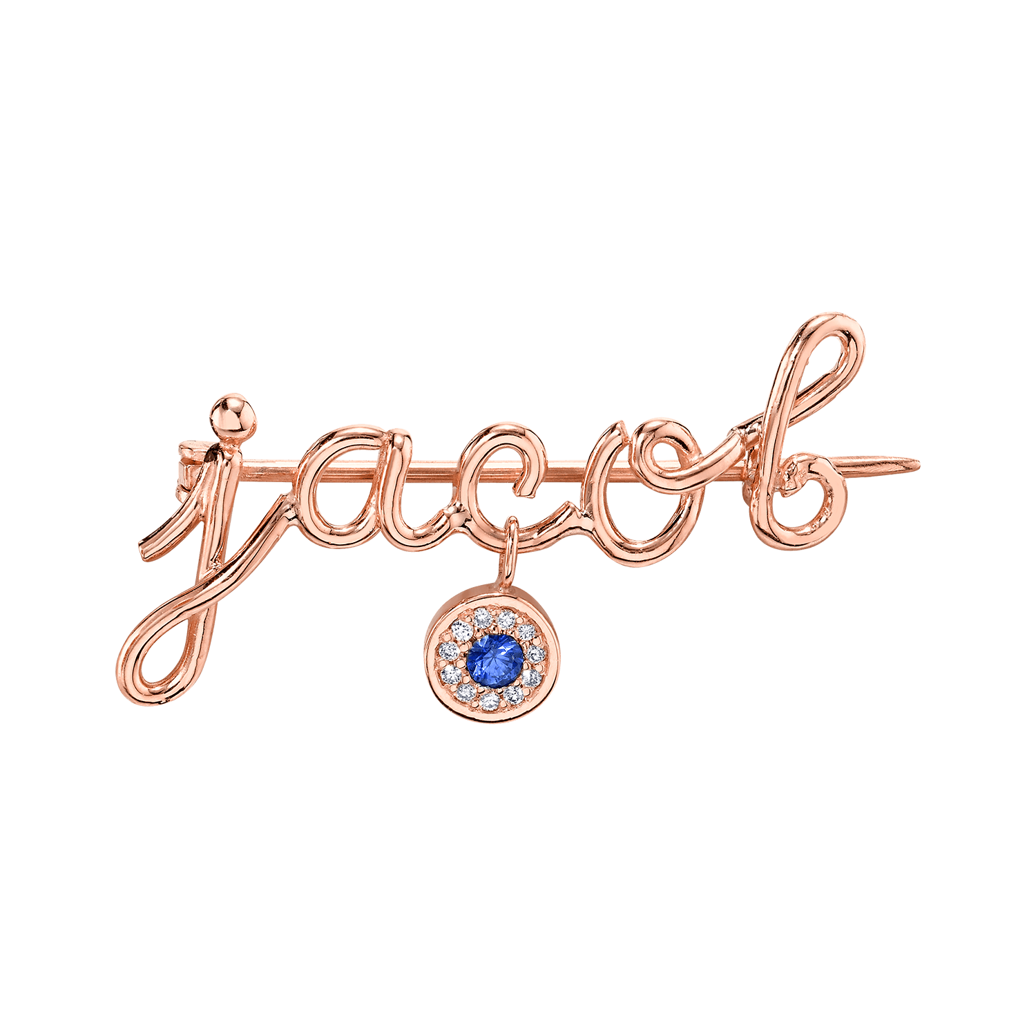 Mini Letter Name Pin with Round Eye Charm