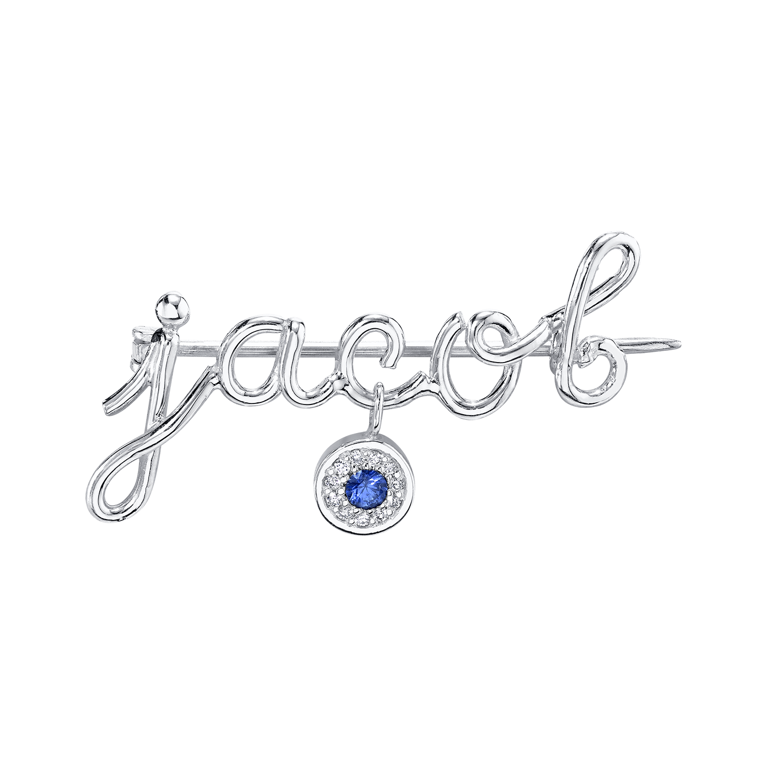 Mini Letter Name Pin with Round Eye Charm