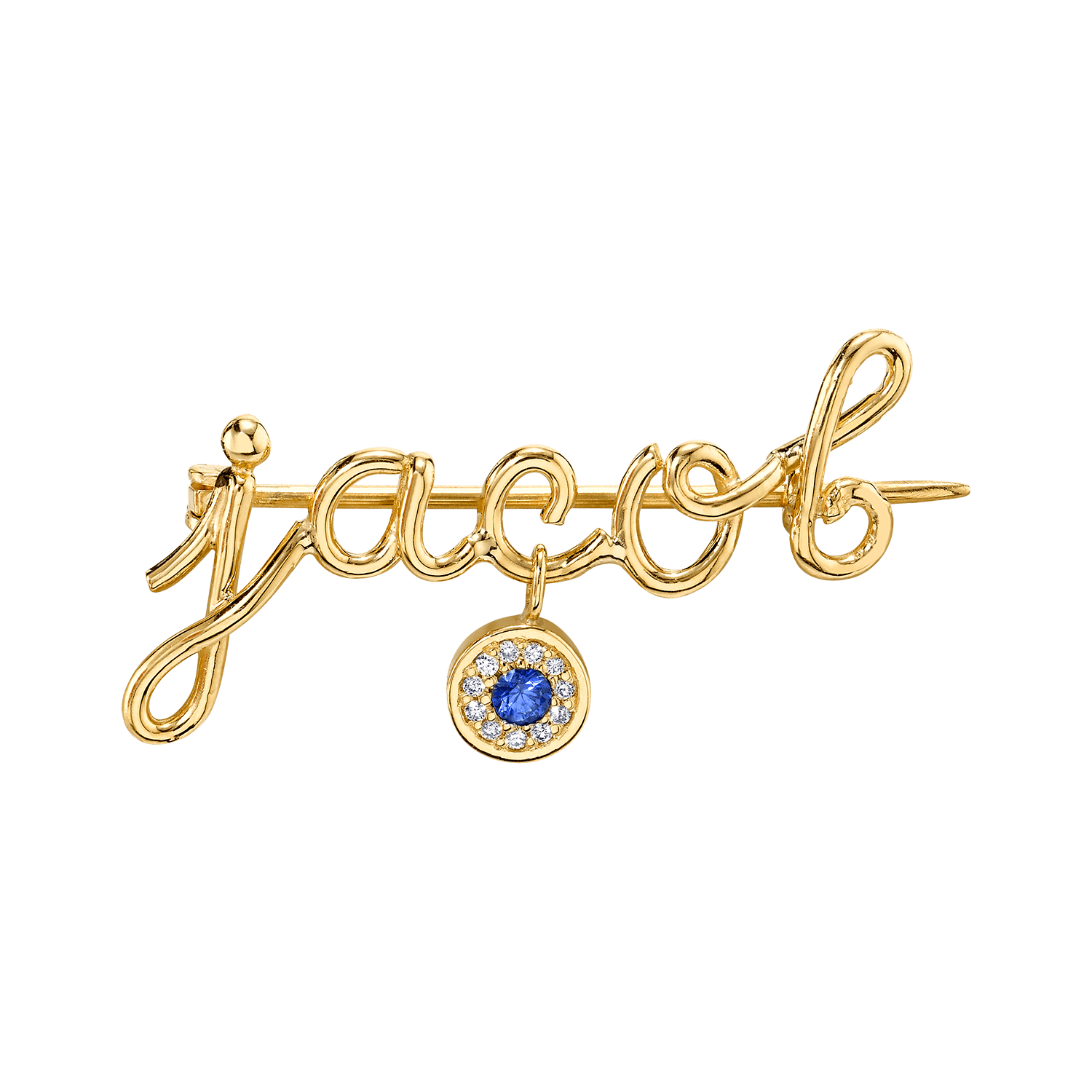 Mini Letter Name Pin with Round Eye Charm