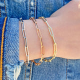 14K Paper Clip Chain Bracelet