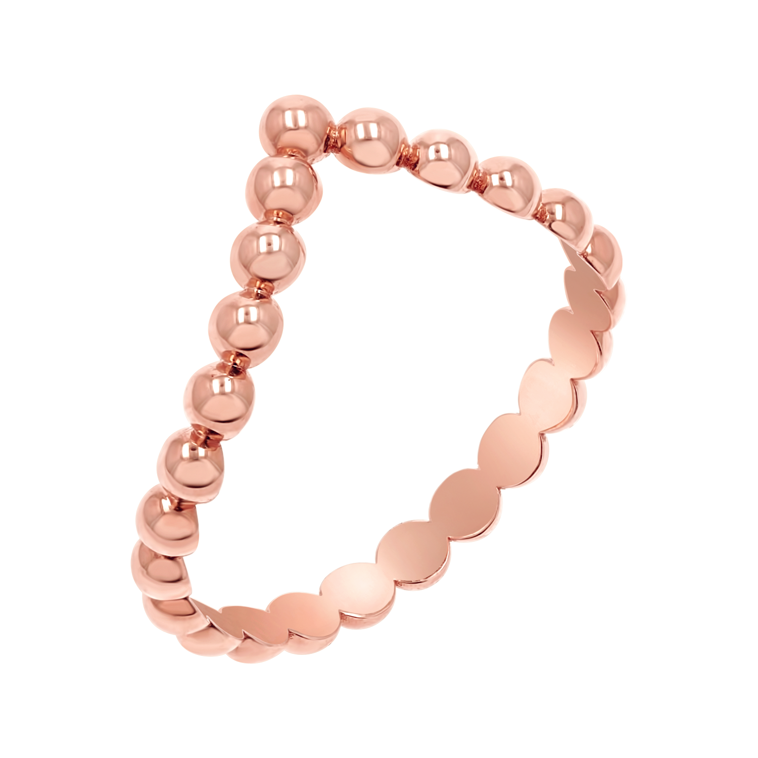 Beaded Wishbone Ring