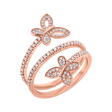 Diamond Double Wrap Butterfly Ring