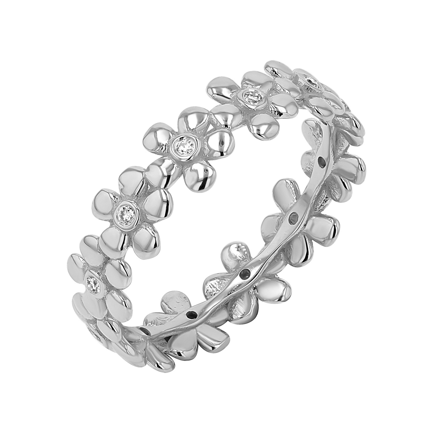 Diamond Flower Eternity Band