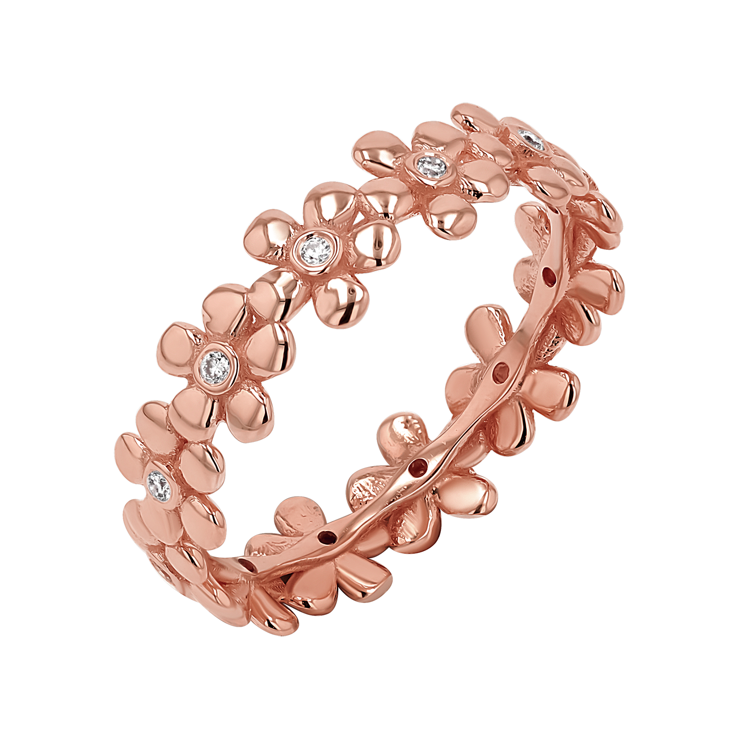Diamond Flower Eternity Band