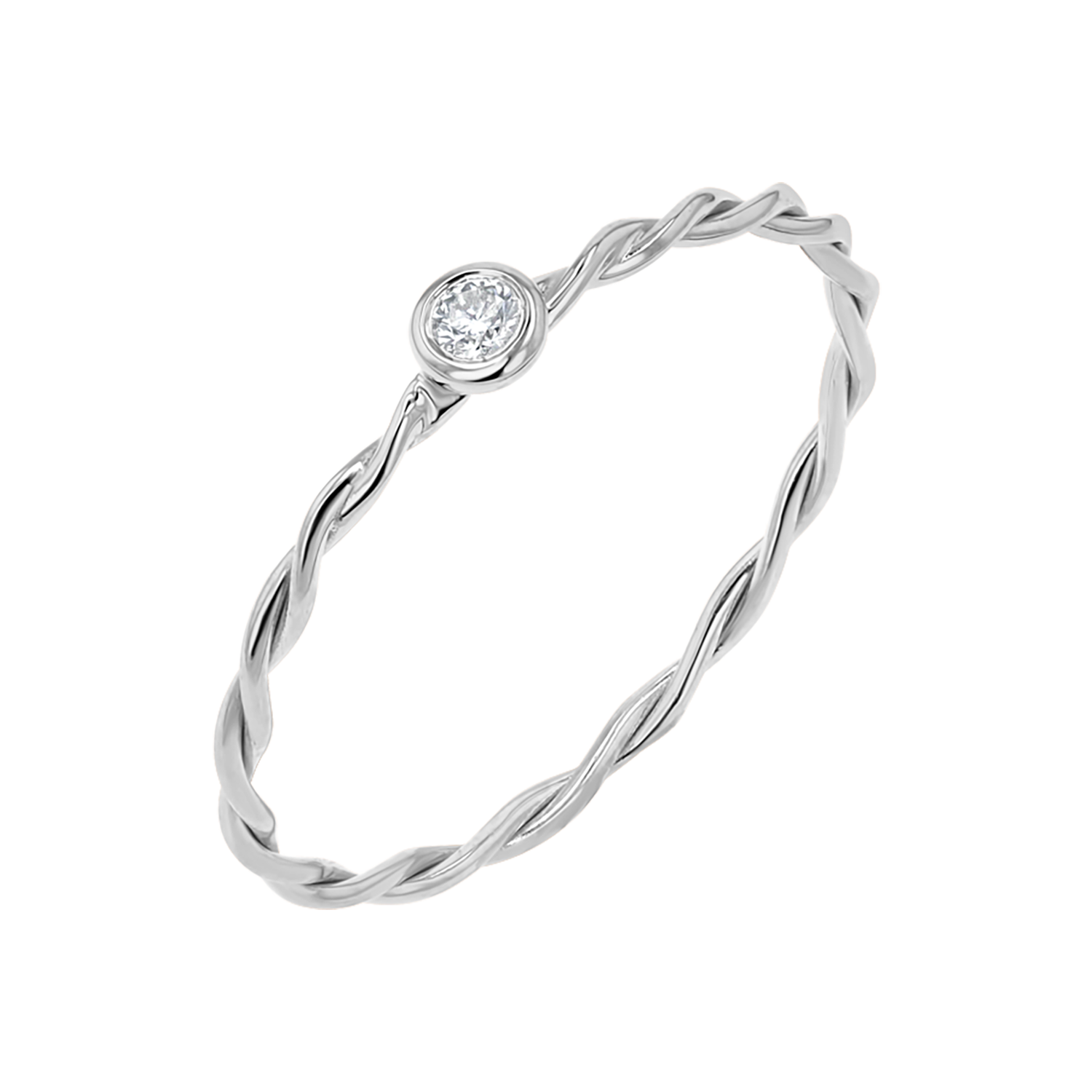 Diamond Bezel Twist Ring