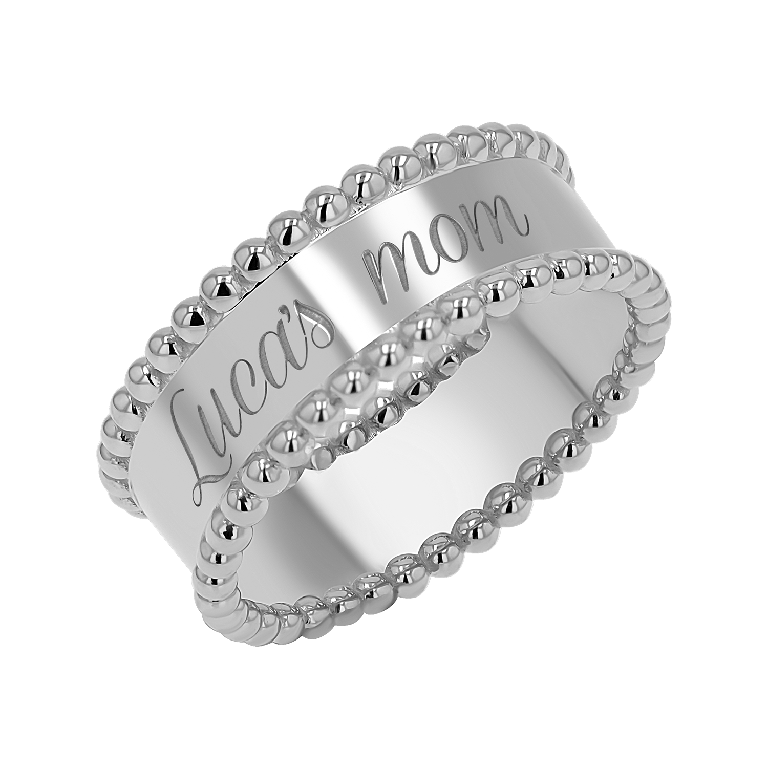 Engravable Beaded Dome Band