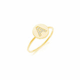 Diamond Initial Coin Ring