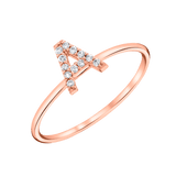 Diamond Pave Letter Ring